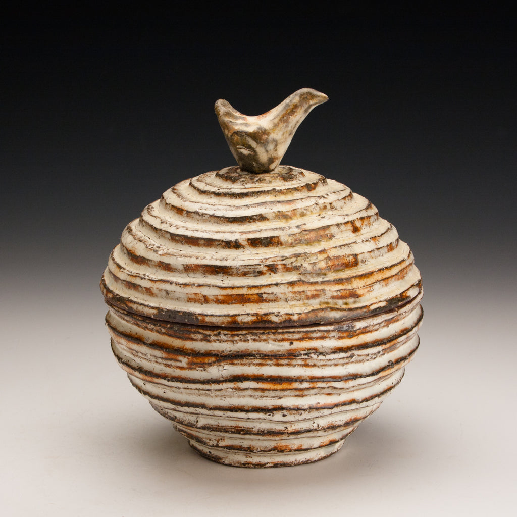Fluted Bird Jar
