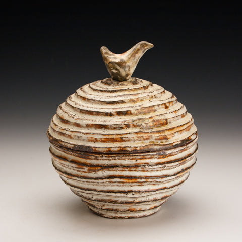 Fluted Bird Jar
