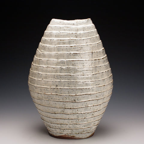 Tall 18" Fluted Nuka Oval Vase