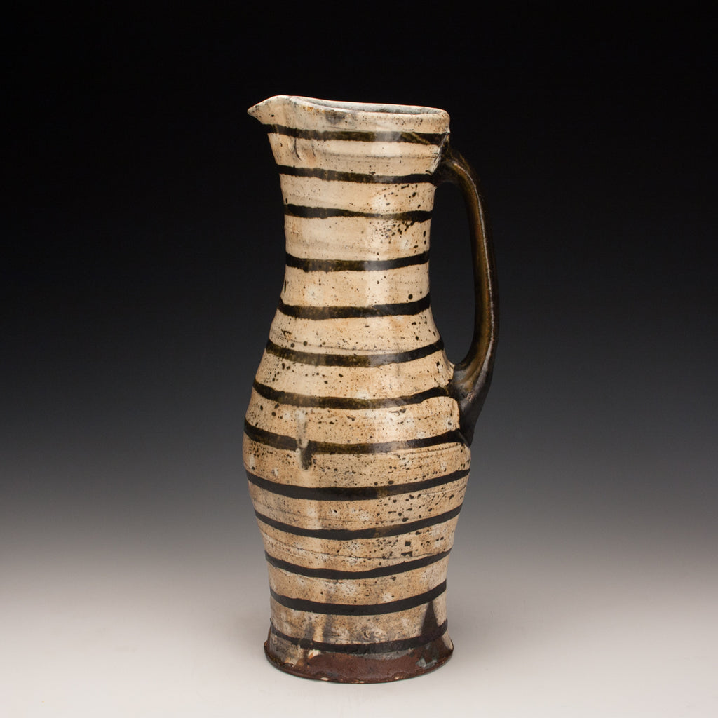 Tall Striped Pitcher