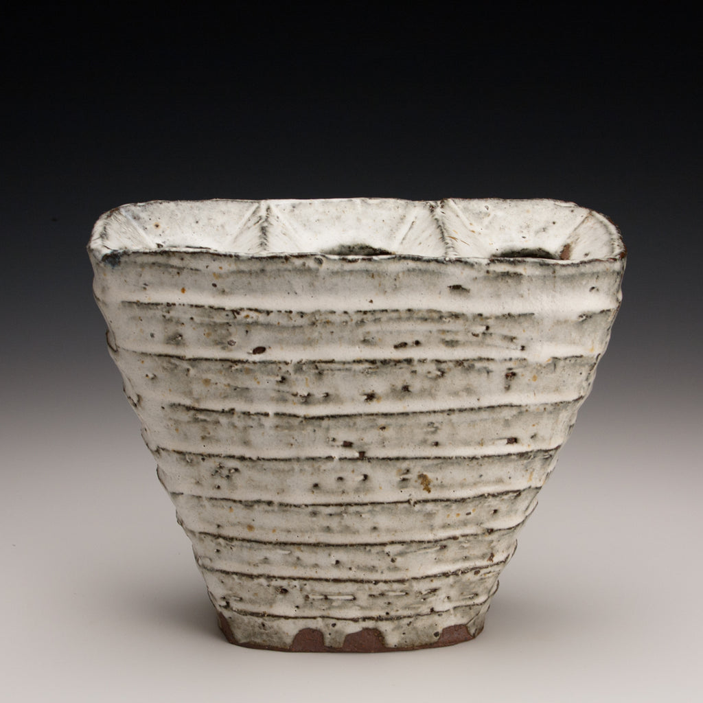 Fluted Sectioned Sheild Vase