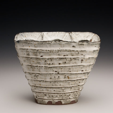 Fluted Sectioned Sheild Vase