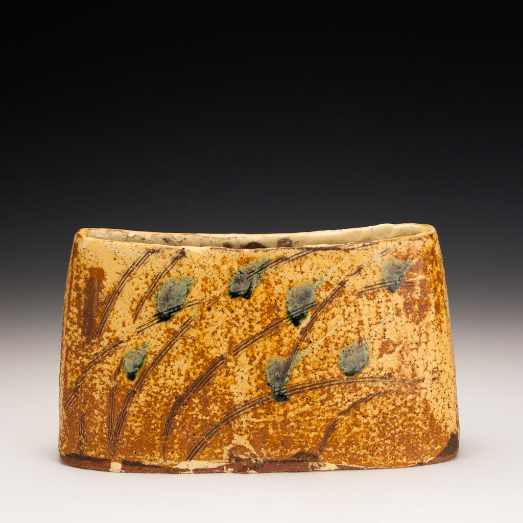 Wide Yellow Pocket Vase